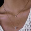 Titanium Steel Imitation Pearl Necklace Collarbone Chain Stainless Steel European and American Zircon Jewelry
