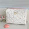 Sweet Bowknot Handheld Storage Bag, Large Capacity Toiletry Bag, Makeup Bag, Portable and Fresh Style for Students