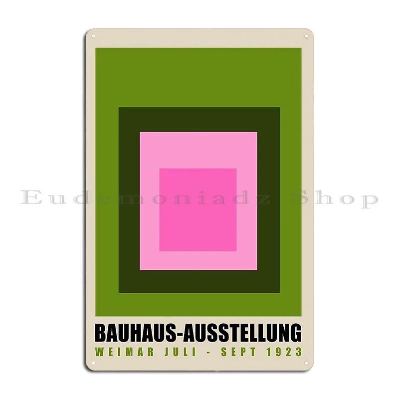 Green And Pink Bauhaus Exhibition Poster Metal Signs Painting Wall Cave Print Club Bar Rusty Tin Sign Poster 20x30cm(7.8x11.8inch)