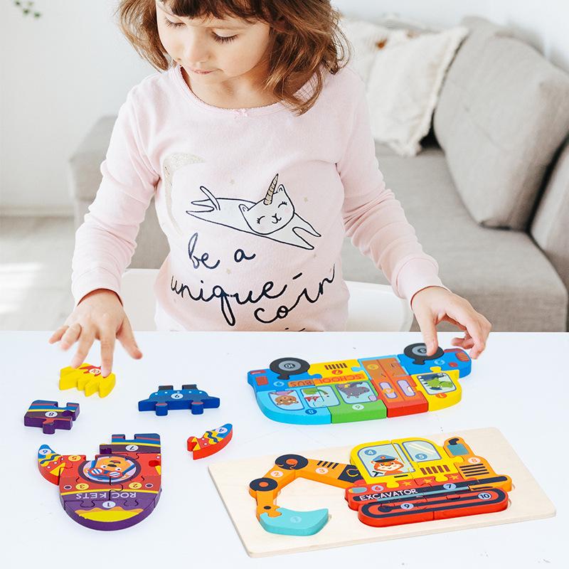 Large Wooden Buckle Puzzle for Early Educational Development, Ages 1-4