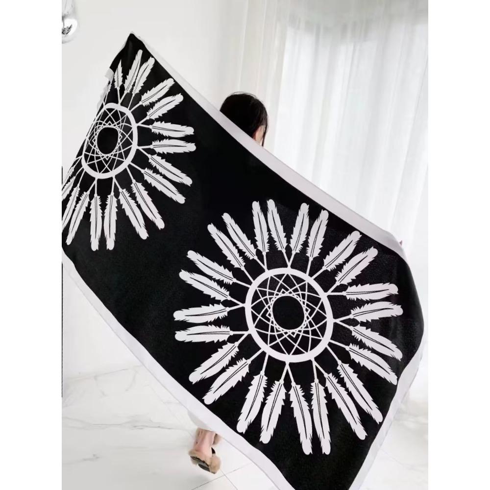 Chaka Salt Lake Great Northwest Tourism Ethnic Style Scarf Silk Scarf Women'S Summer Seaside Beach Shawl Sunscreen Thin