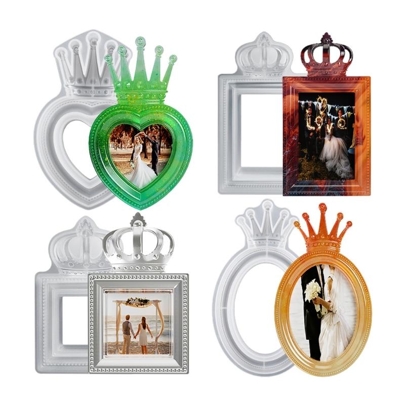 Retro Crown Photo Frame Epoxy Resin Mold DIY Crafts Resin Decorative Jewelry Making Mold Picture Frame Silicone Mold