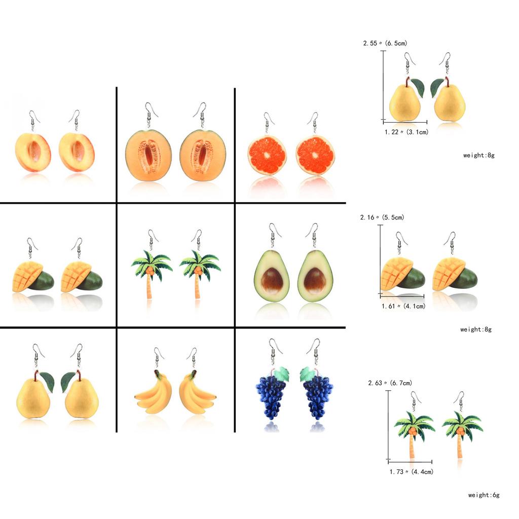Fruit Acrylic Earrings For Women Men Summer Trendy Fashion Jewelry