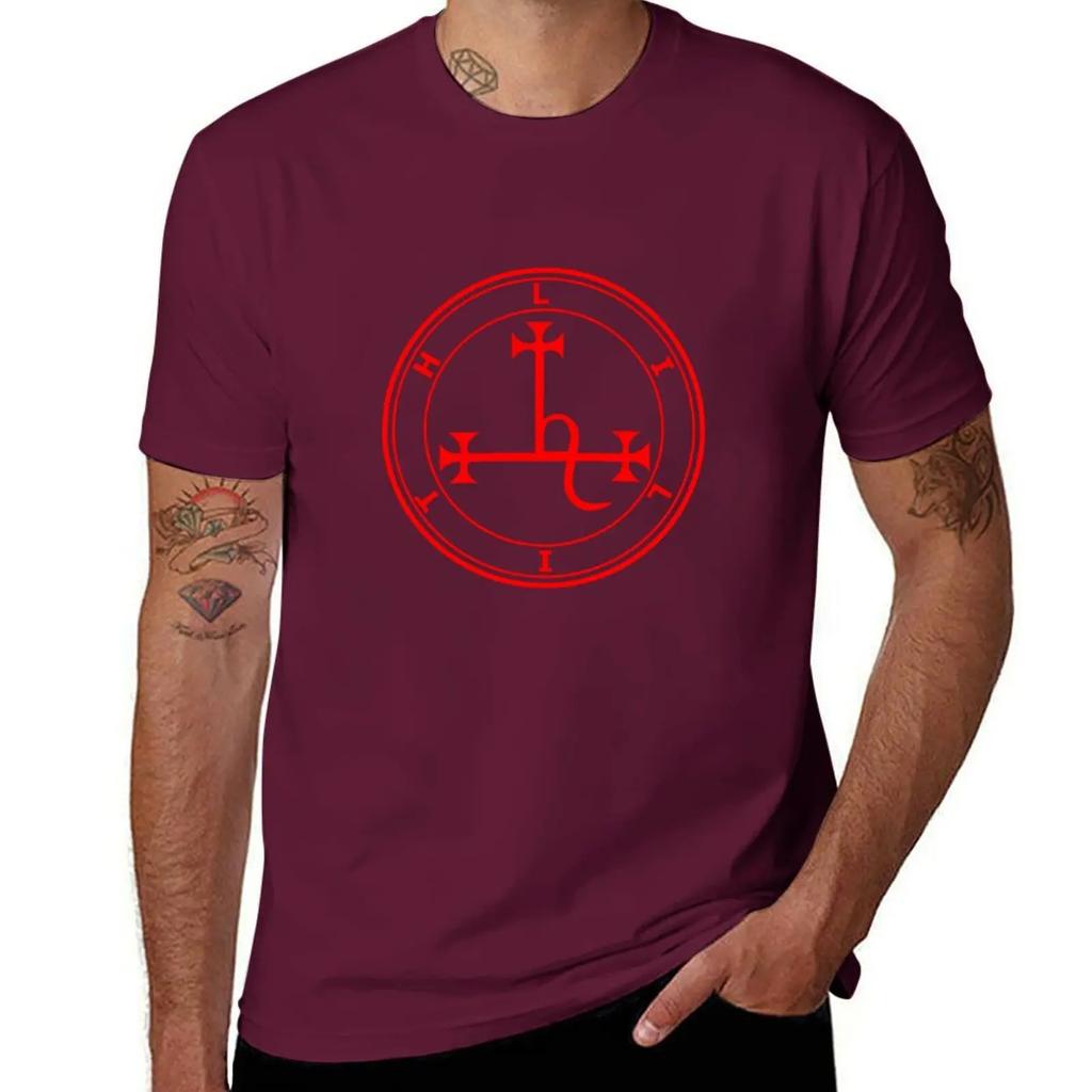 Lilith Ars Goetia Sigil Red T-Shirt sports fans boys animal print Men's t-shirts