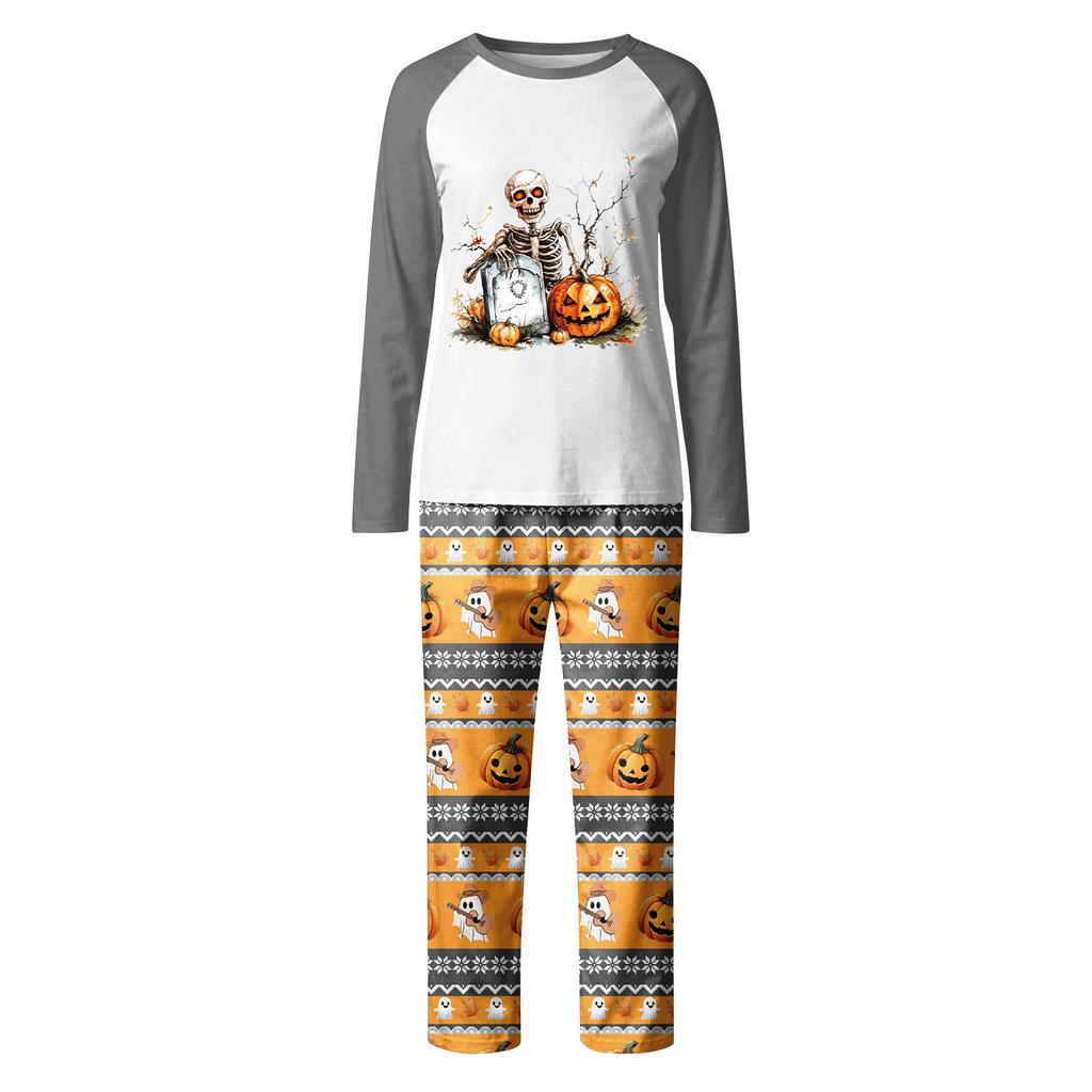 Halloween Print Family Matching Long Sleeved Parent-child Suit Home Clothes Suit Fall