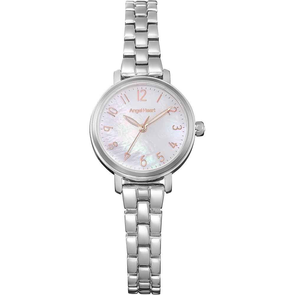 Angel Heart Flower Time Solar Watch Women's Sapphire Glass White Pearl Dial Stainless Steel