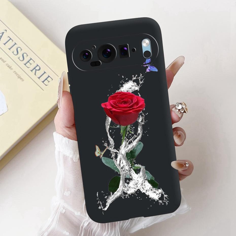 Fashion Painting Phone Case For Google Pixel 9 Pro 9A Black Silicone Soft Cover For Google Pixel9 9A 9Pro Cases Bumpers