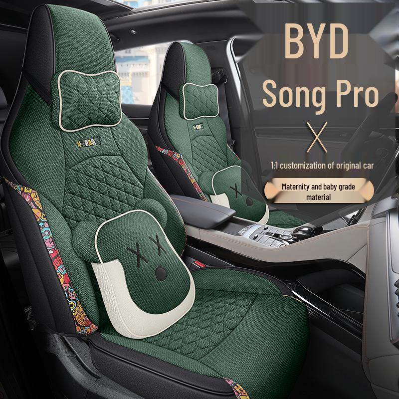 BYD Song Pro Linen Cartoon Seat Cover - All-Season Universal Cushion