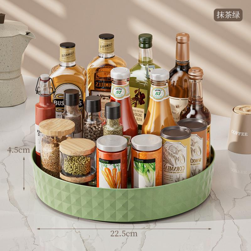 Seasoning Rotating Storage Rack Kitchen Multi functional Storage Rack Seasoning Soy Sauce Vinegar Easy to Find Storage Tray