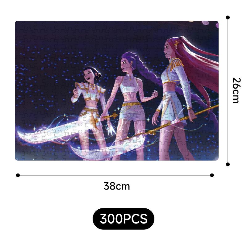 Yeni Kpop Şeytan Avcıları 38*26Cm 300 Parça Yapboz Oyuncakları Rumi Mira Zoey Huntrix Karakter Desenli Masa Oyunu Dekor Çocuk Hediye