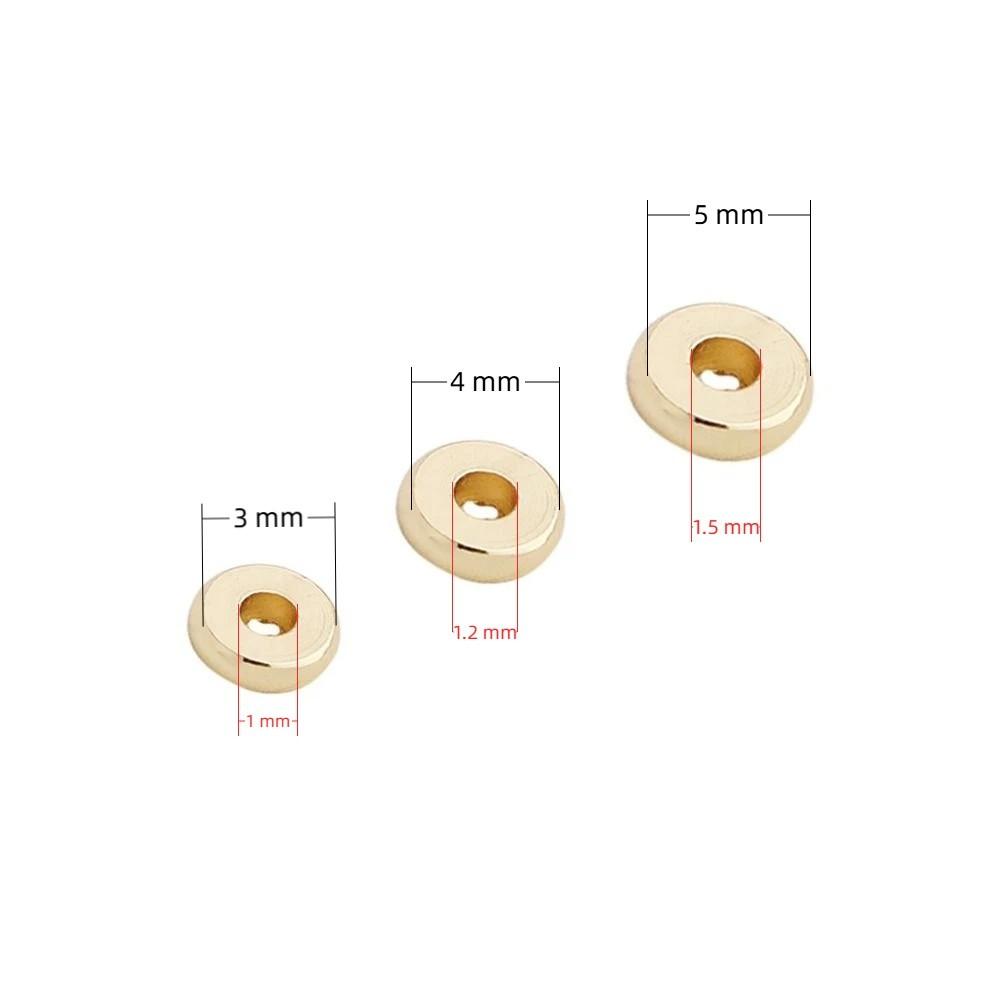100pcs Flat Round Spacer Beads 18K Gold Plated Necklace Spacer Beads  Jewelry Making Accessory