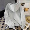 New High Street American Design Irregular Double Zipper Sweatshirt for Women Spring and Autumn Hooded Cardigan Jacket