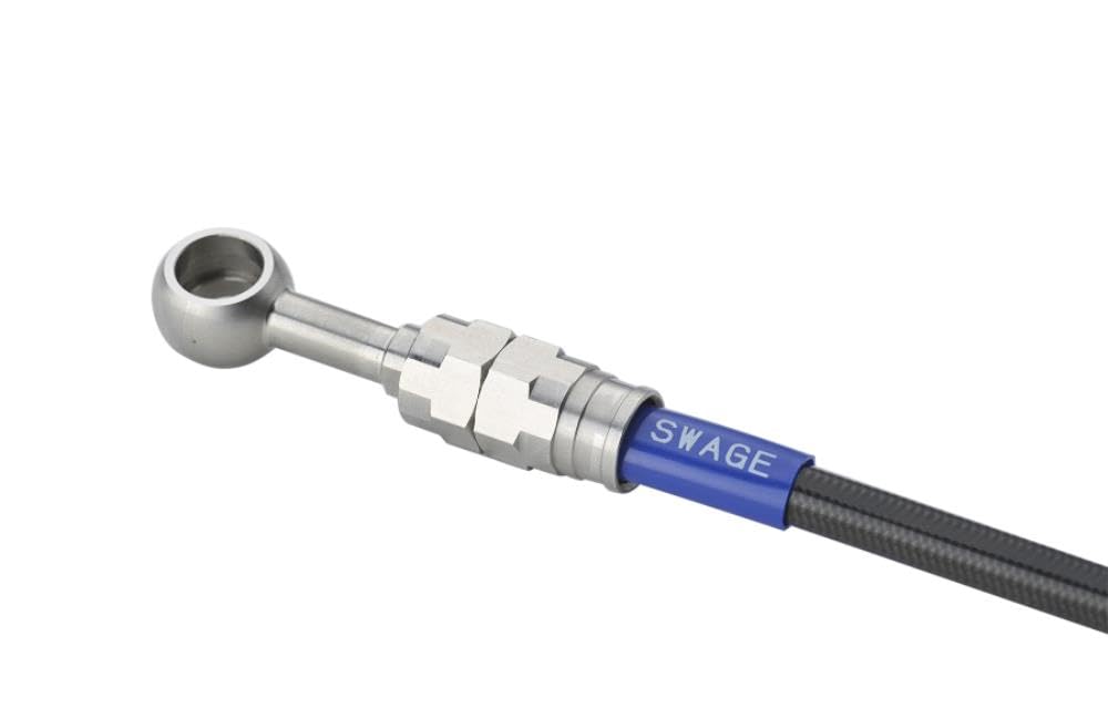 Swage Line PRO Rear Brake Hose Stainless for Kit, Steel/Black, TRACER900/GT (STPB366R)