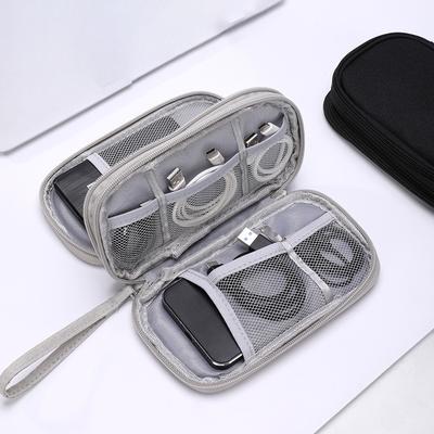 1PC Double Layers Data Cable Storage Bag Durable Waterproof Portable Travel Organizer Bags Charger USB Cord Classification Pack