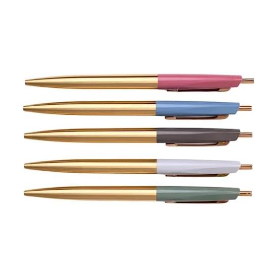 Anterique Oil-Based Ballpoint Pen 0.5mm Sage Green BP2SG One-Piece Construction Brass Rod Material 26g Weight Balance