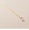 Fashion Jewelry 925 Sterling Silver Long Earrings Natural Pearl Long Chain Tassel Gold Plated Stud Earrings Ear Line for Women