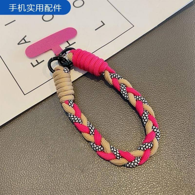 Colorful Braided Wrist Strap For Phone Keychain Outdoor Short Rope