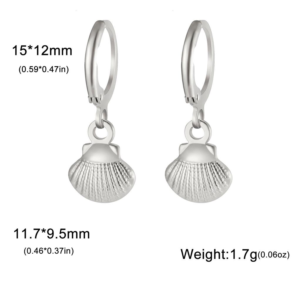 Heart Shaped Starfish Sun Pendant Hoop Earrings For Women Fashion Jewelry Gift