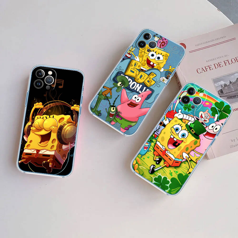 SpongeBob Case for Motorola G10 G20 G04 E30 E40 E22 E20 E13 E15 G22 G23 G05 G75 G35 G55 E22S E7 G6 G7 G8 G9 Plus Power Play