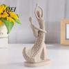 Minimalist Resin Craft Abstract Couple Sculpture Ornament, Sandstone Style Statue, Romantic Statue for Anniversary Embracing Figure Home Living