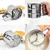 Stainless Steel Flour Sifter Cup Manual Shaker Sieve Cup For Baking Coffee One Hand Press Flour Sifter With Scale Cake Tool