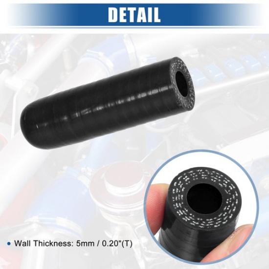 1Set 10mm ID Silicone Coolant Cap with Clamp for Coolant Heater Bypass Black