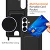 For Samsung Galaxy S26+ Case Liquid Silicone Card Holder Back Phone Cover with Lanyard