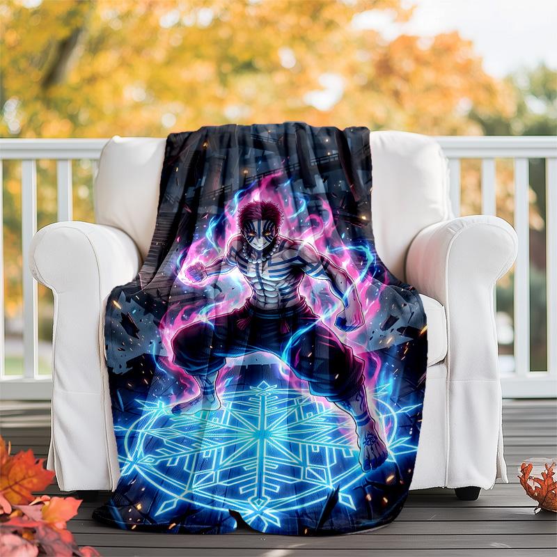 1pc Akaza Theme Blanket - Digital Print, Polyester, Cozy for All Seasons, Perfect for Outdoor, and Travel