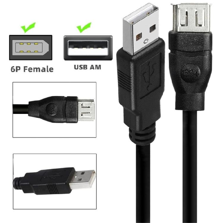 Firewire IEEE 1394 6Pin Female to USB Male Conversion Cable for Multimedia Use 20cm