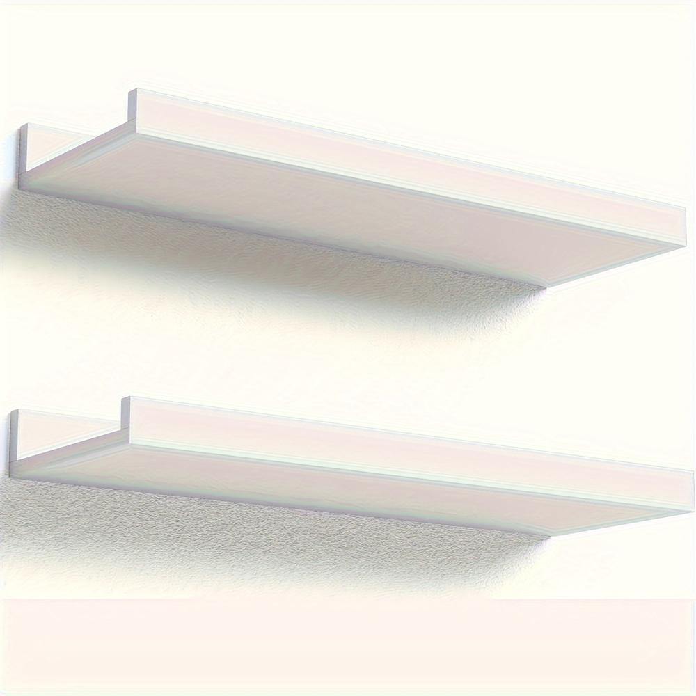 Wood Floating Shelves for Wall Set of 2 Living Room Decor Wall Mounted Display Shelves Shelves with Lip Bedroom Ledge Shelf