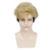 Synthetic Platinum Blonde Ombre Brown Wigs for Men Short Wig with Bangs Cosplay Halloween Party Men's Wig Natural Hair