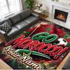 Crystal Velvet Rug Custom Name Text, Soft Non Slip Floor Mat Home DecorMorocco Football