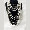 Stylish Simulated Pearls Chain Necklace and Earrings Set Women Elegant Jewelry Set Drop Earrings Perfect for Parties