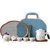 Light luxury tea set household set wooden handle ancient rhyme office express cup travel tea set business souvenir