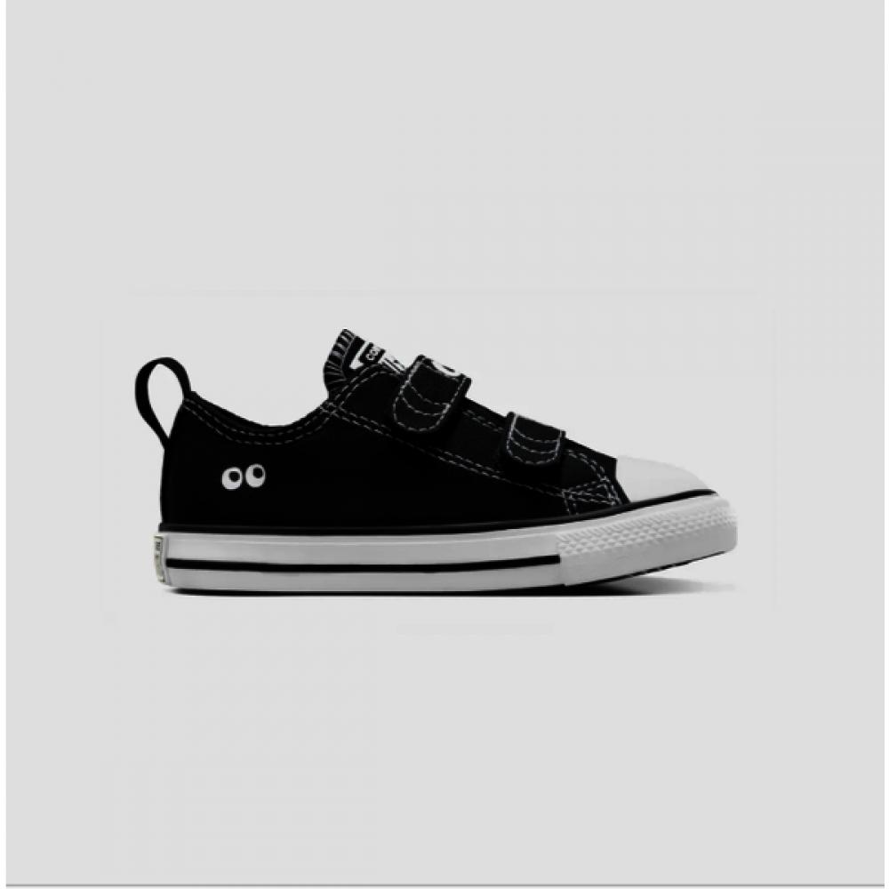 Converse Kids Lightweight Canvas All Star Eyes Infant Children Shoes Black