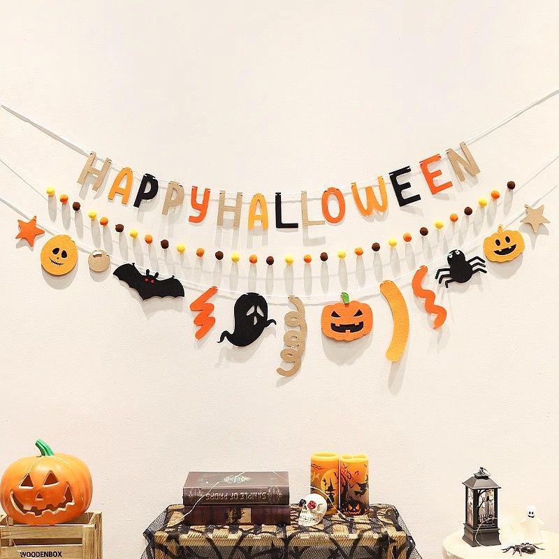 Halloween Hanging Decor: Flags, Flowers, and Ornaments for a Spooky Atmosphere
