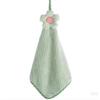 Hand Towel Coral Velvet  Grid Cartoon Hanging Style Bathroom Kitchen Dishwashing Thickened Absorbent Creative Cloth