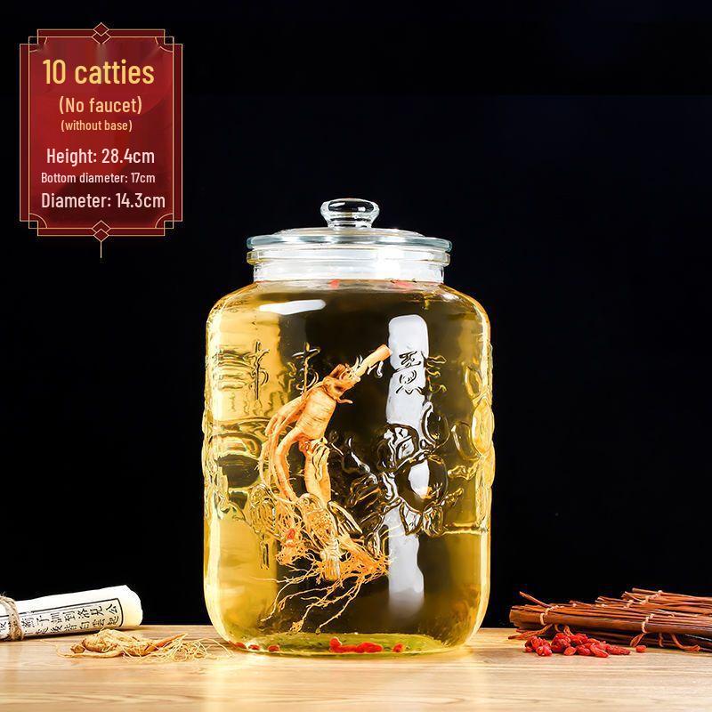 ZISIZ Glass Liquor Jar with Faucet