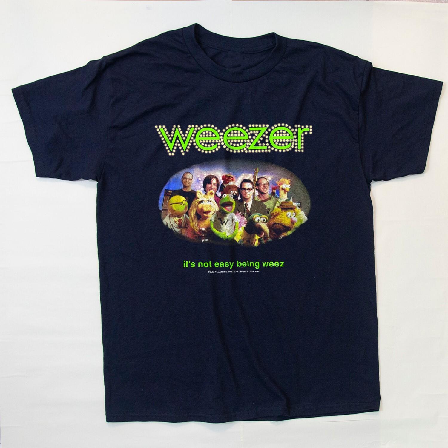 Weezer 2002 It s Not Easy Being The Muppets Collab Funny Black T-Shirt S-5XL XXXXL
