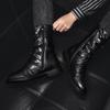 Herren Schwarze Motorradstiefel Trendige und personalisierte Designer-Stile Party Nachtclub Outdoor-Schuhe für Herbst und Winter Neu-45