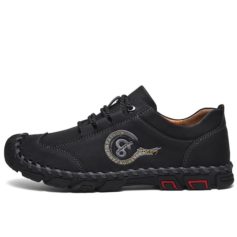 Brand Big Size Genuine Leather Men'S Shoes Outdoor Non-Slip Footwear Men Casual Shoes Male Comfortable Flats Lace Up Moccasins
