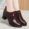  botas femininas women classic round toe high quality black leather square heel ankle boots lady casual shoes ab780