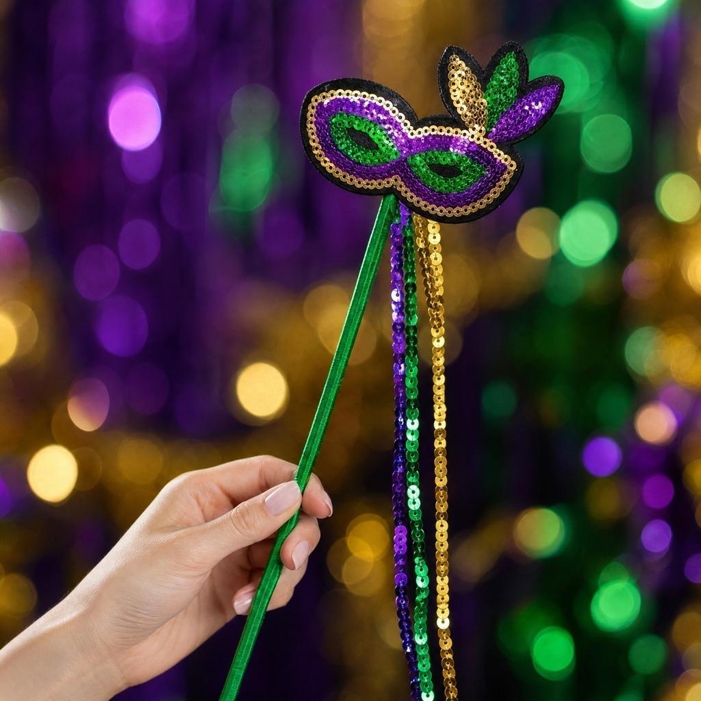 Sequins Handheld for Masquerade Party Costume Event Accessory