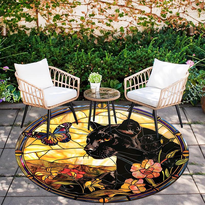 Cartoon Print Round Area Rug,Carpet Rug for Living Room Bedroom Sofa Playroom Decor,Non-slip Floor Mat