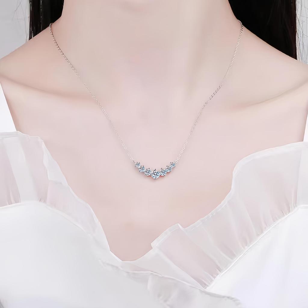 D Vvs1 Moissanite Necklace for Women Wedding Fine Jewelry with Certificates 925 Sterling Silver Plated 18K White Gold Necklace
