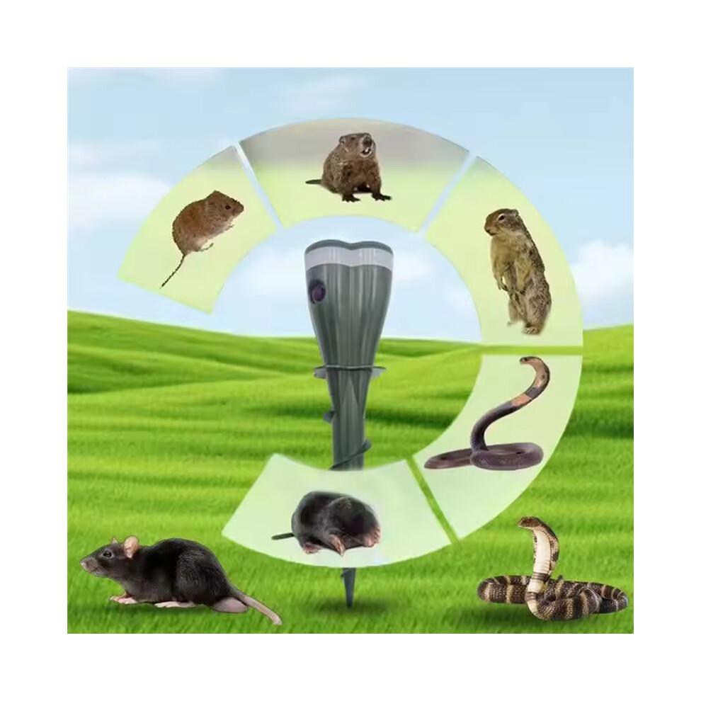 Solar Powered Waterproof Spiral Mole Repellent Ultrasonic Rodent/Snake/Bird Animal Repellent for Farm Courtyards