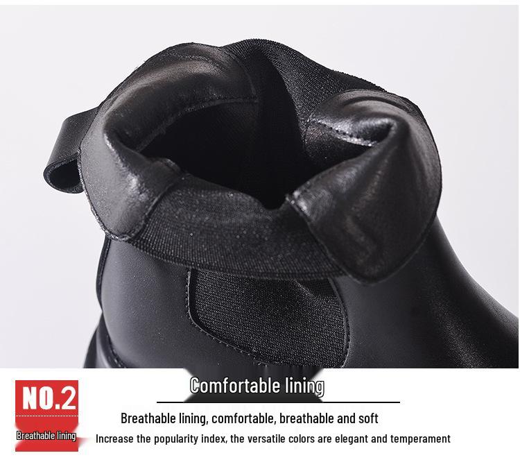 2025 Women's Black Chelsea Martin Boots: Chunky Heel, Round Toe, Platform Design