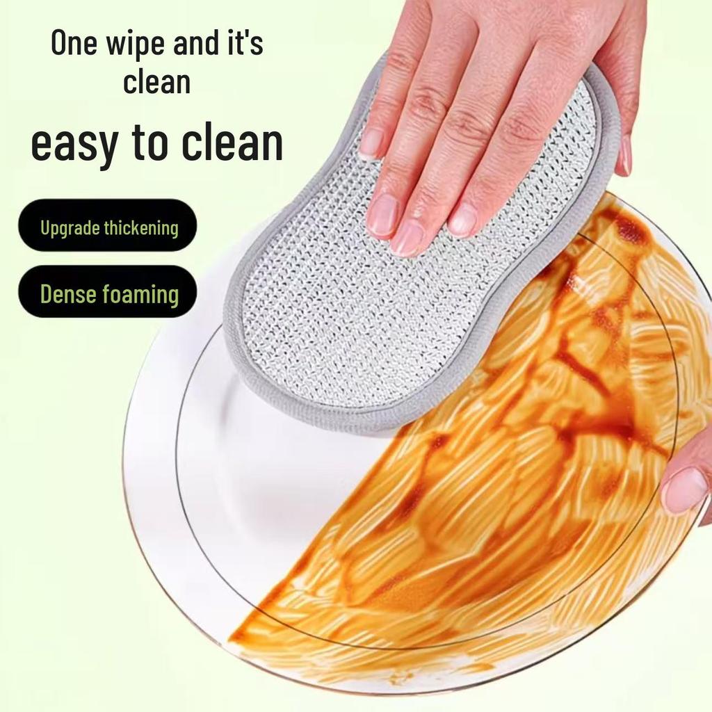 Non-Scratch Fiber Wool Dishwashing Sponge for Non-Stick Pots