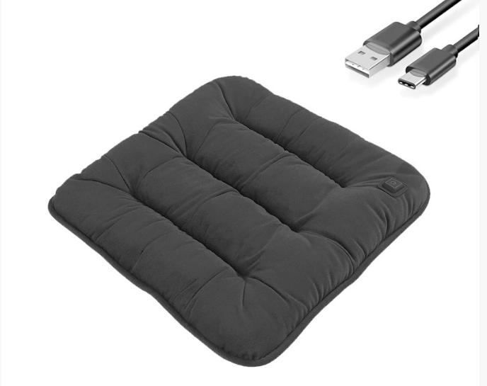 

Графеновая подушка для автомобильного сиденья, универсальный USB-интерфейс для всех сезонов, с подогревом и утолщенная электрическая подушка для автомобильного сиденья Carheatedseatcushion чёрный