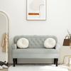 VidaXL Bench with Backrest, Sofa with Armrest, Banquette with Wooden Legs, Living Room Seat, Modern, Grey 372156